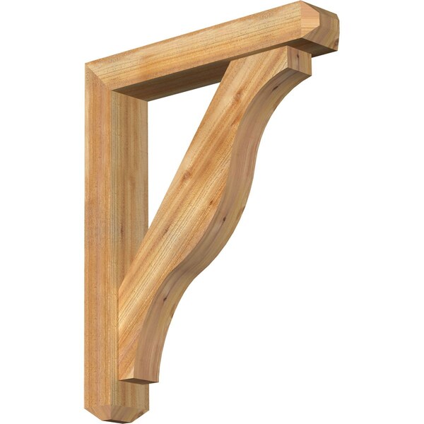 Ekena Millwork Funston Craftsman Rough Sawn Bracket w/ Offset Brace, Western Red Cedar, 6"W x 32"D x 40"H BKT0604X32X40FST04RWR - main